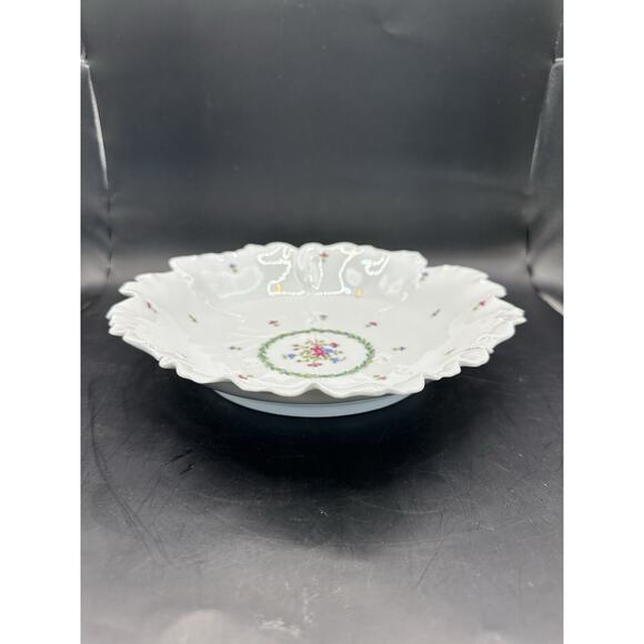 Antique Haviland Limoges Vieux Paris Porcelian Leaf Edged Serving Bowl 9.5" - Picture 2 of 10